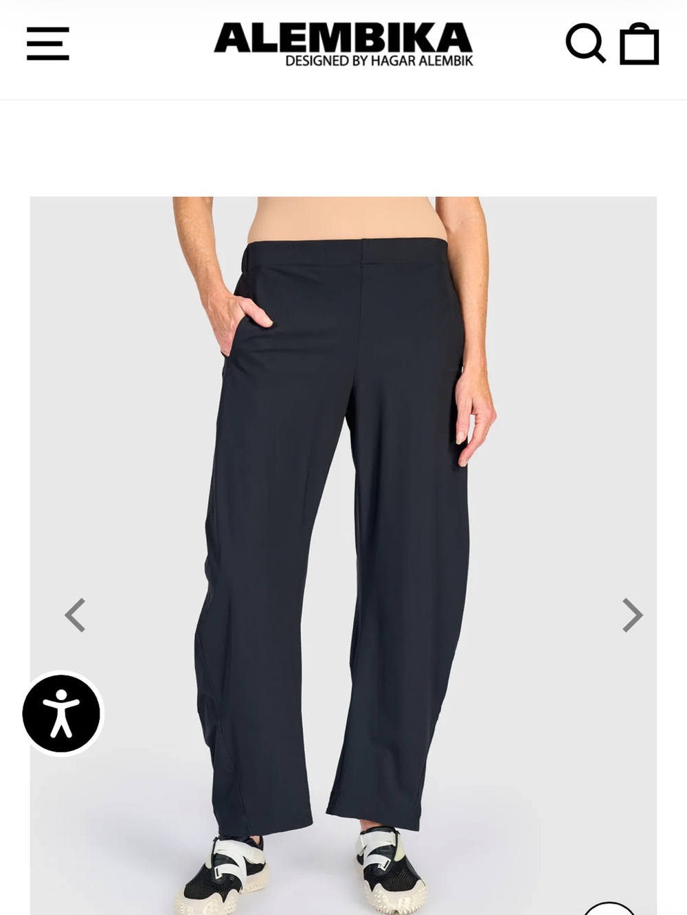 Tekbika by Alembika Black Barrel Design Black Women's Pants